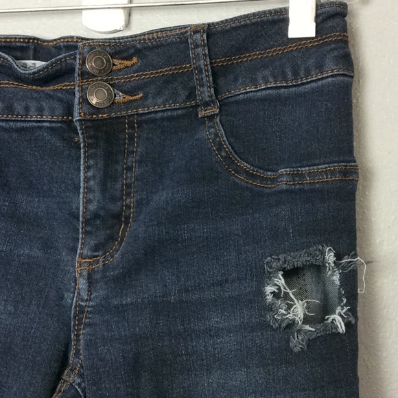 Mudd Girls Mid Rise Jean Leggings Destroyed Sz 14 - Picture 3 of 6